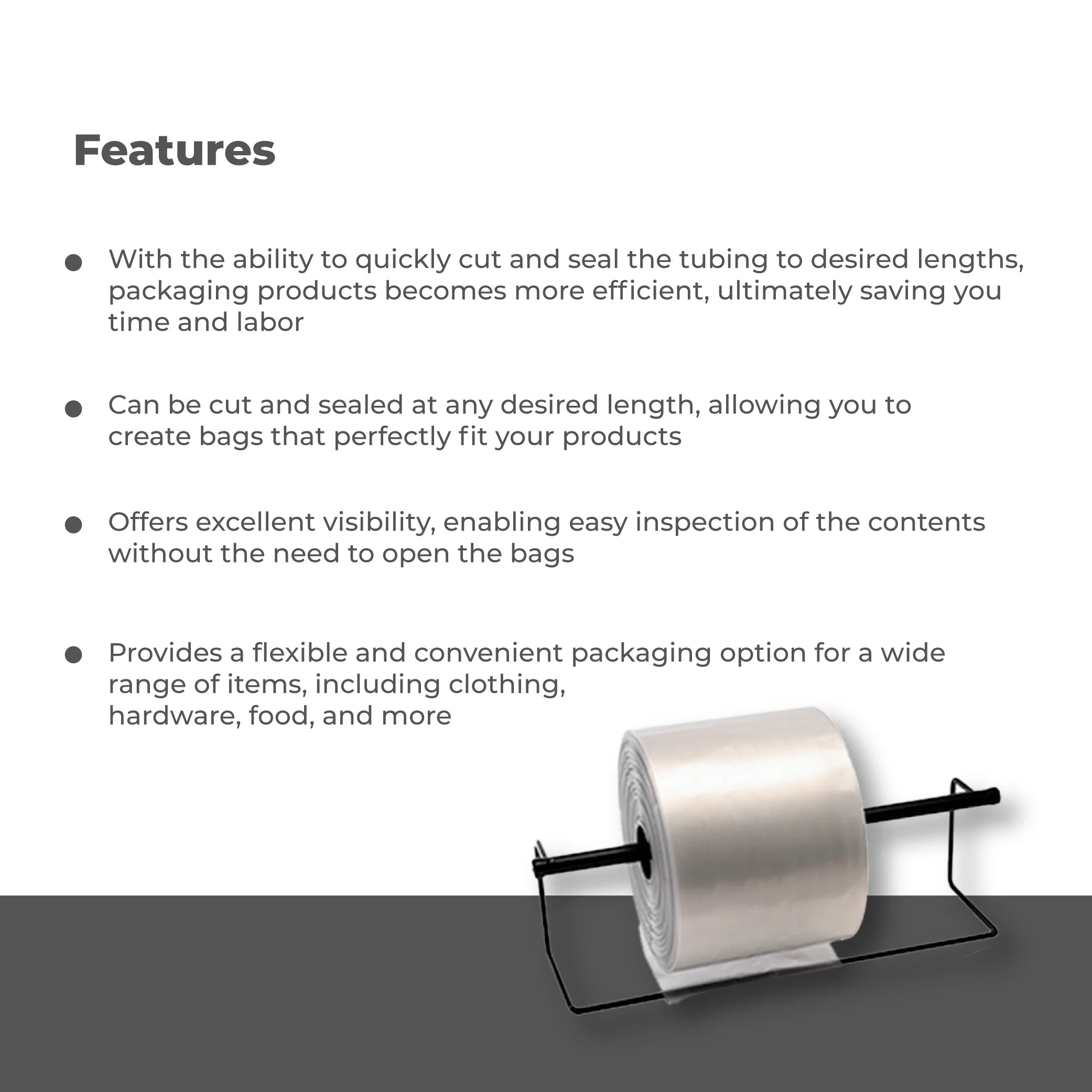 Clear Lay Flat Poly Tubing 6 Inch x 2000 Feet, 3 Mil - 1 Roll T694962