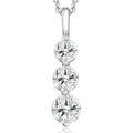 14k White Gold Three Stone Diamond Pendant G806