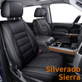 Black 2 pcs Faux Leather Seat Covers with Center Console Cover J86650