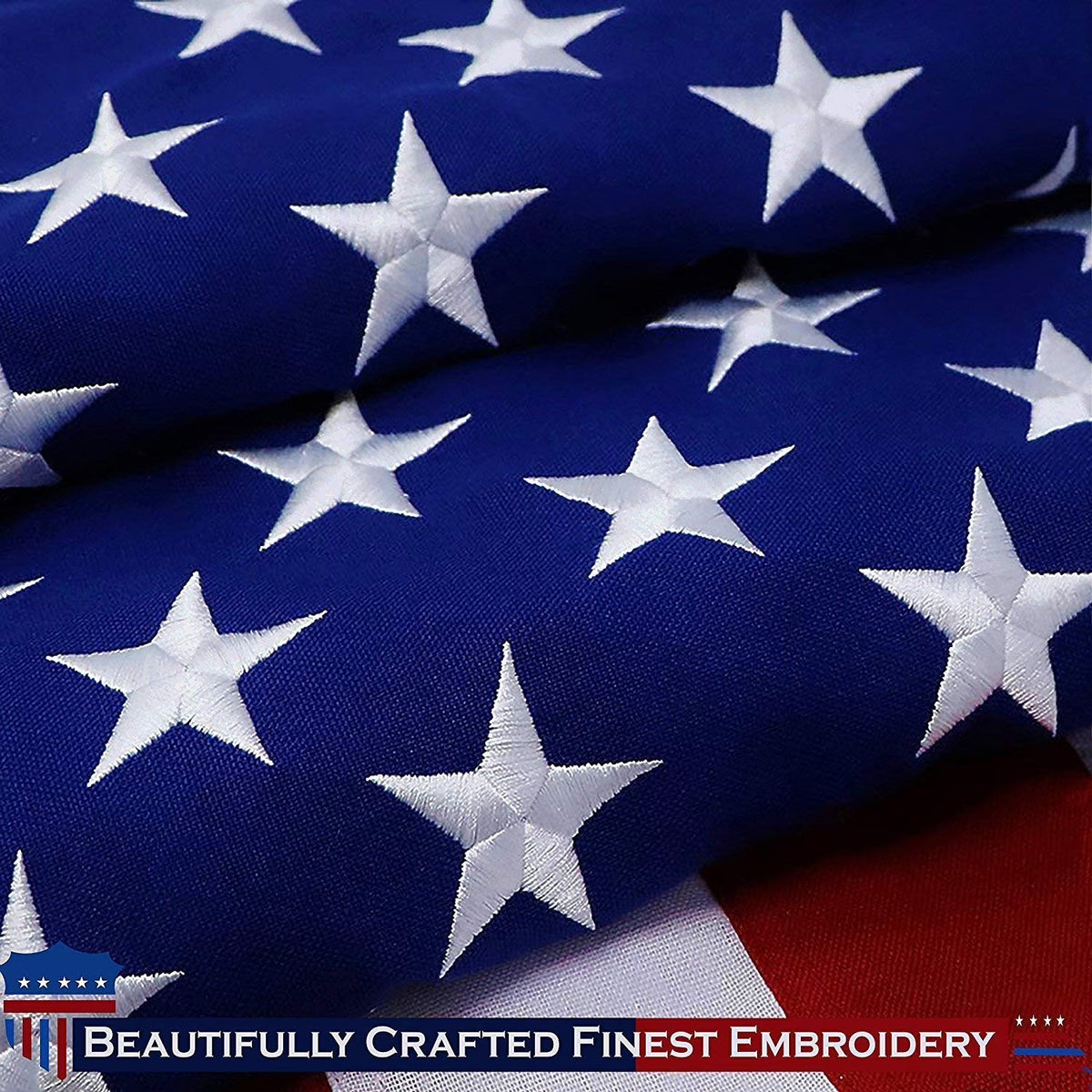 American Flag 4x6 Ft Heavy Duty Spun Polyester Embroidered Stars Sewn Stripes Brass Grommets Q476515