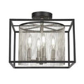 Matte Black Semi Flush Mount Light S916