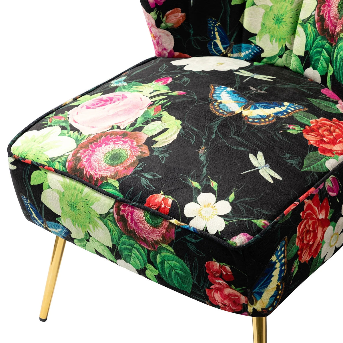 Tufted Metal Base Accent Chair R856