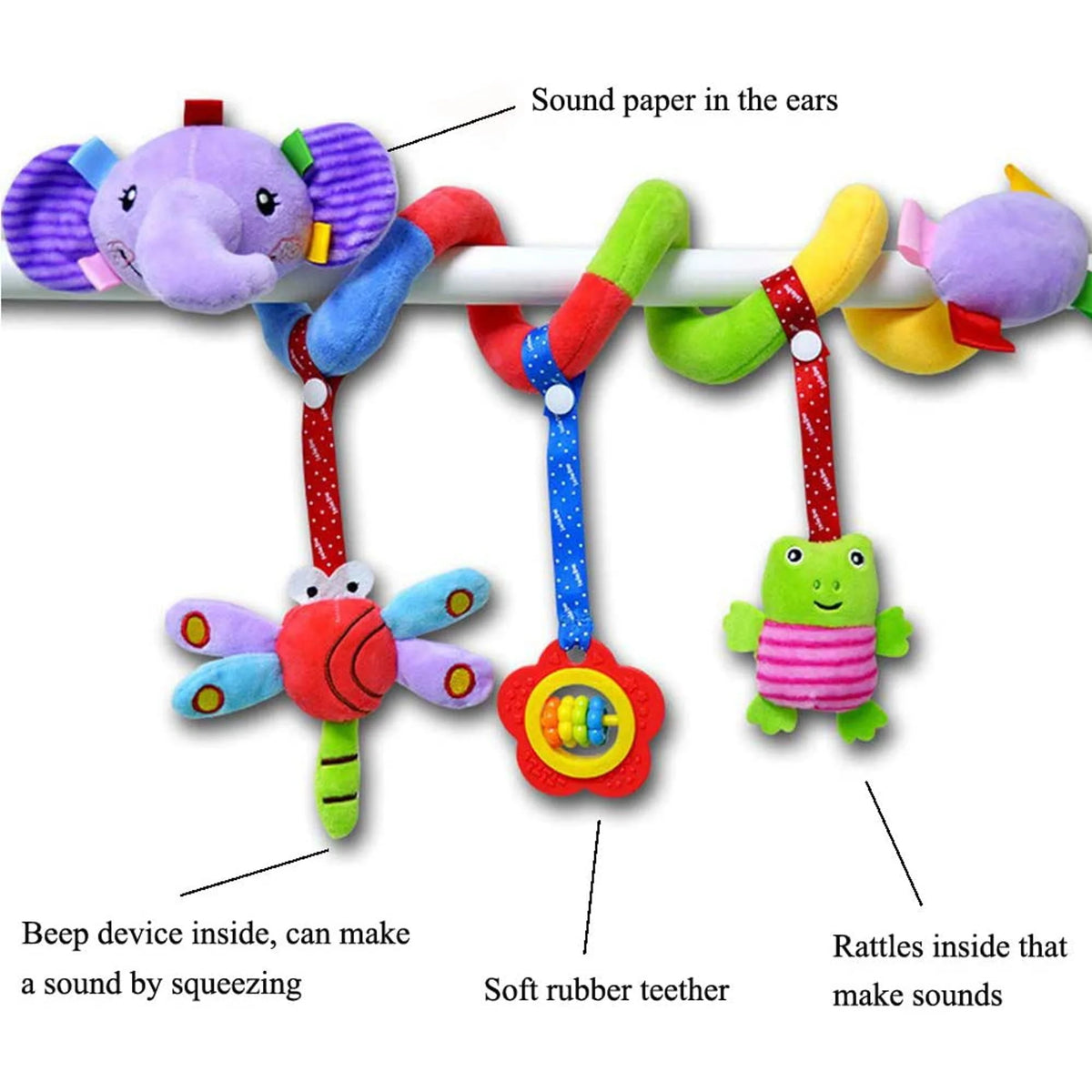 Baby Spiral Plush Toy for Car Seat Crib Stroller O8948