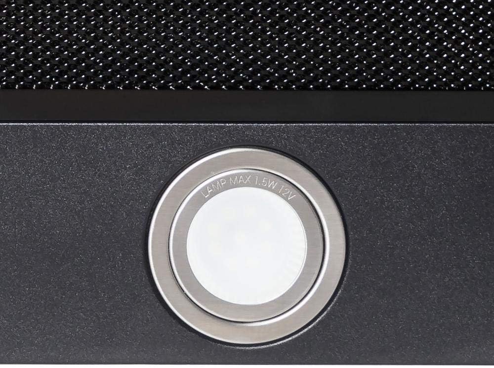 Black Painted Stainless Steel Range Hood with Lights and Carbon Filters Z8568