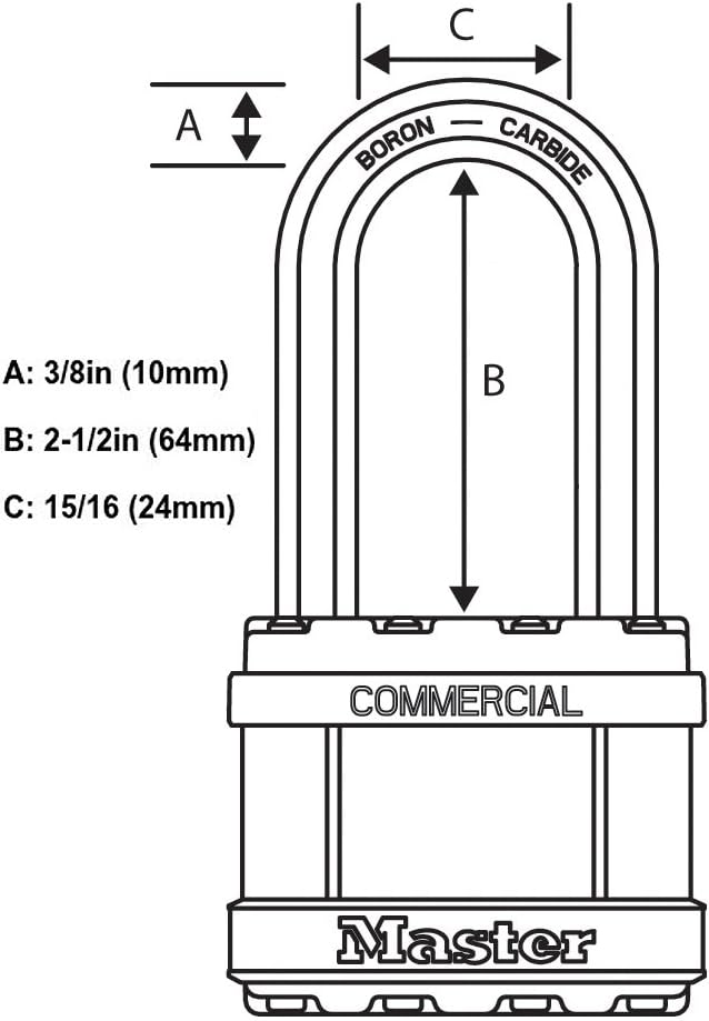 Master Lock Magnum Padlock, 8 Keyed Alike Locks A257283