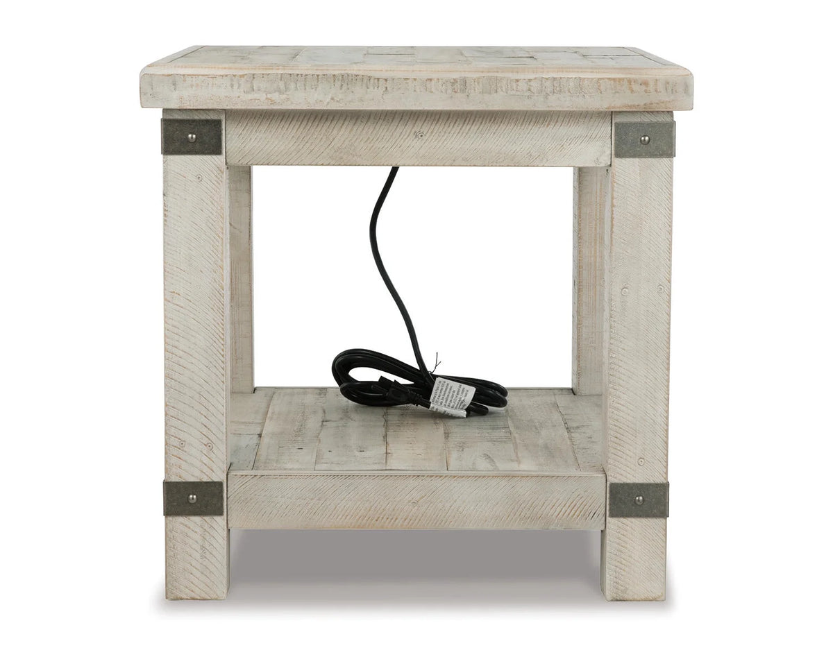 White Wash Gray End Table N7605