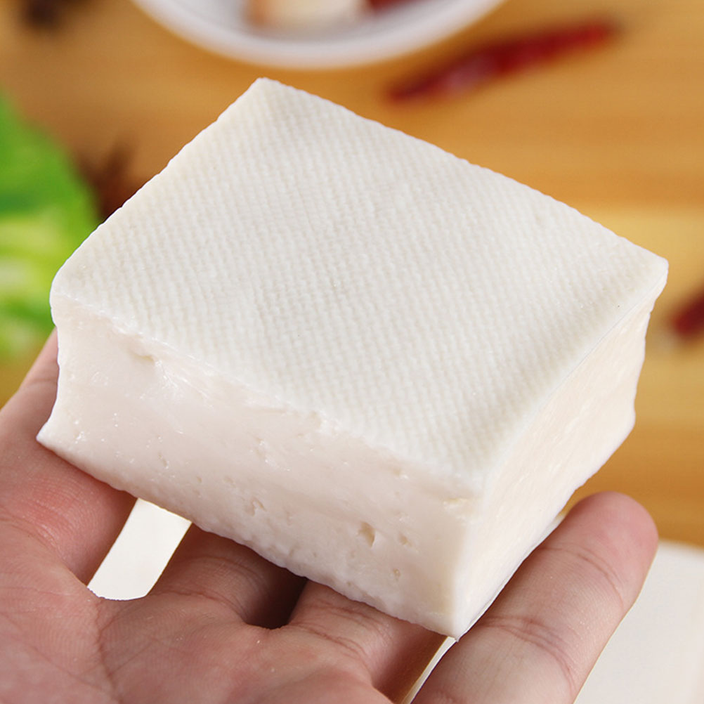 Simulated Tofu Block Kids Food PVC Models Pretend Meat Adornment K46247