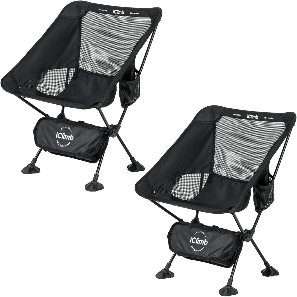 2PC Ultralight Compact Camping Folding Beach Chair with Anti-Sinking Large Feet F92638