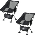 2PC Ultralight Compact Camping Folding Beach Chair with Anti-Sinking Large Feet F92638