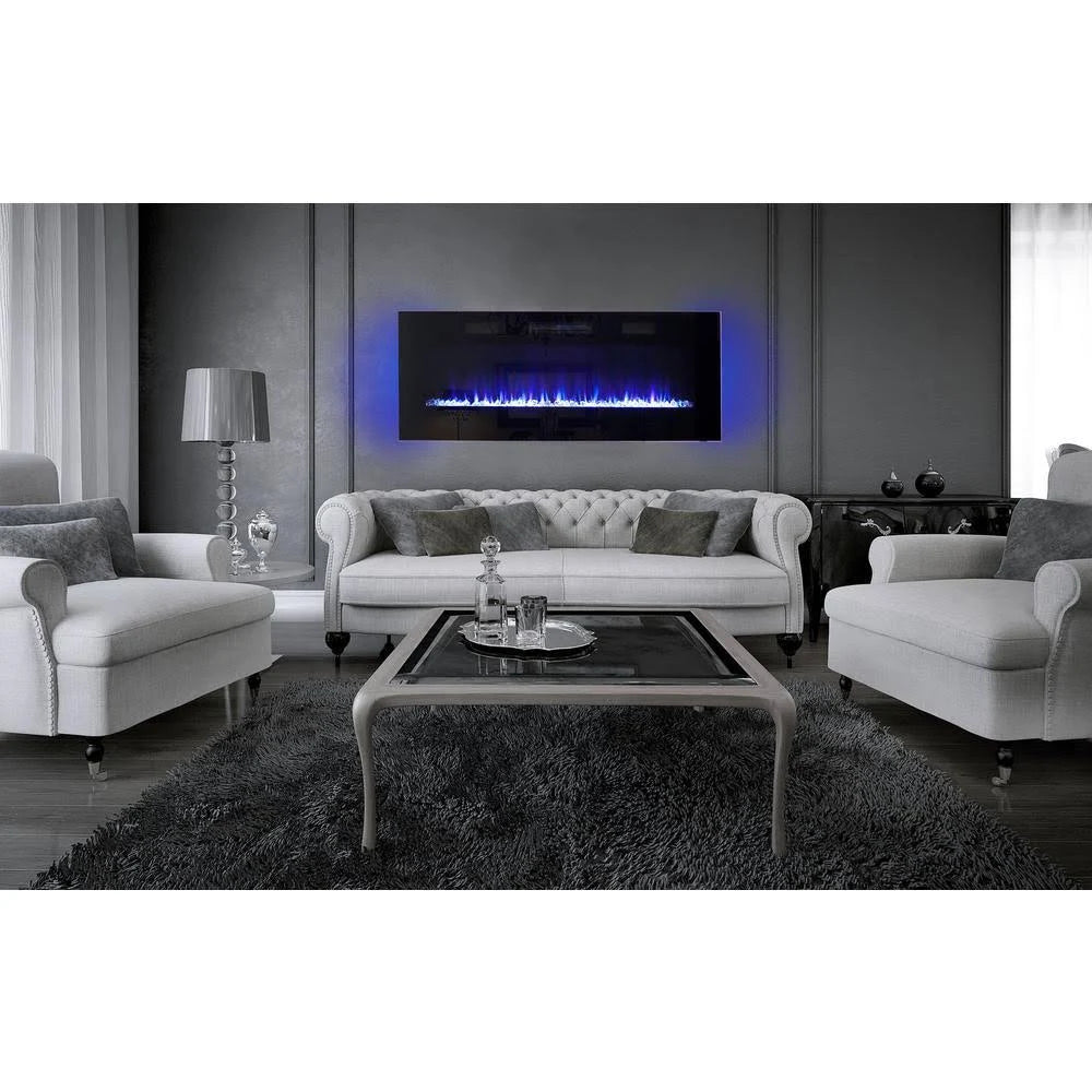 Black Wall-Mount Electric Fireplace Y2237