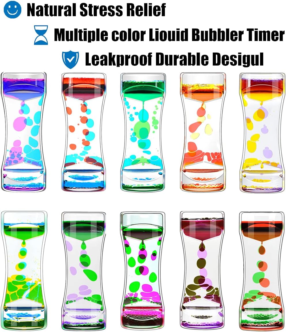 Liquid Motion Bubbler Timer Pack of 8 Sensory Fidget Toys C88296