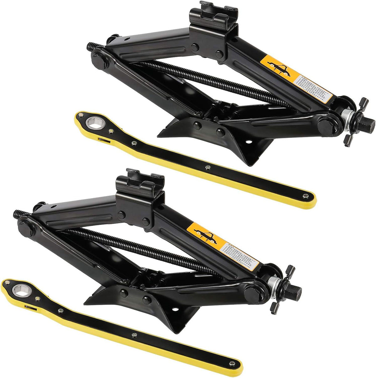 2 Pack 2 Tons 4409 Lbs Capacity Car Scissor Jack with Ratchet Wrench H5568
