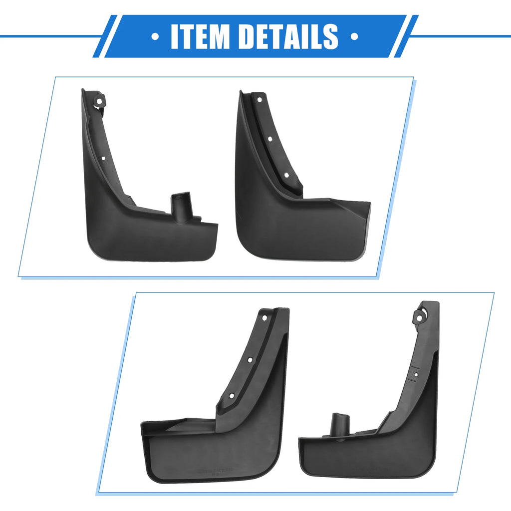 Black Plastic Front and Rear Mud Flaps Kit R1398