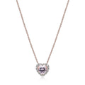 Lab Grown Diamond and Created Pink Sapphire Sterling Silver Necklace U18372