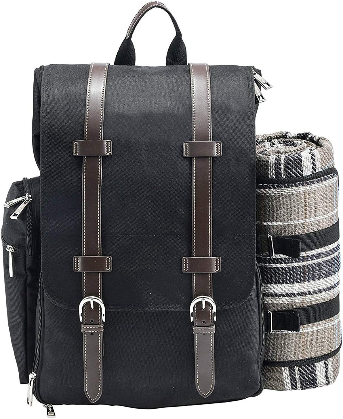 Picnic Backpack for 4 with Stainless Steel Cutlery Set, Waterproof Blanket, Cooler Bag V674140