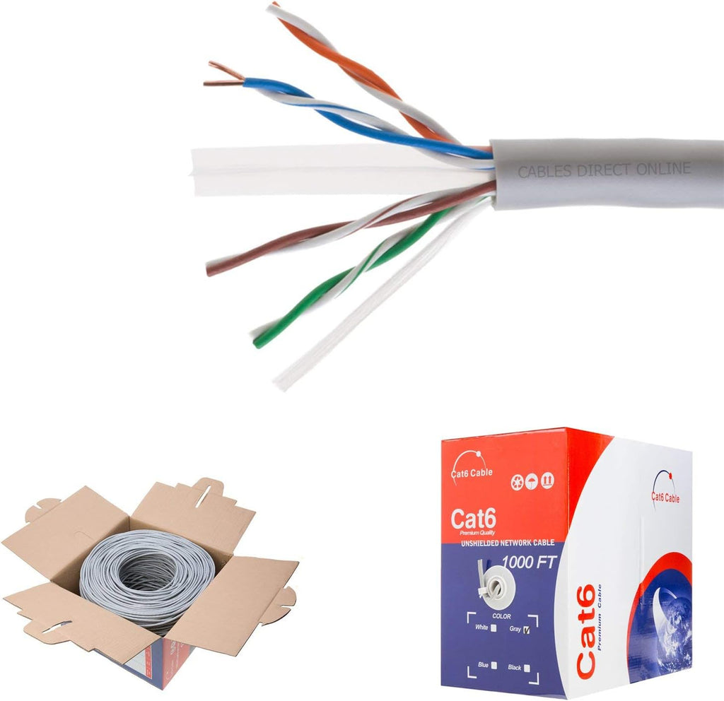 CAT6 1000ft UTP Blue Ethernet Solid Cable 23AWG V475