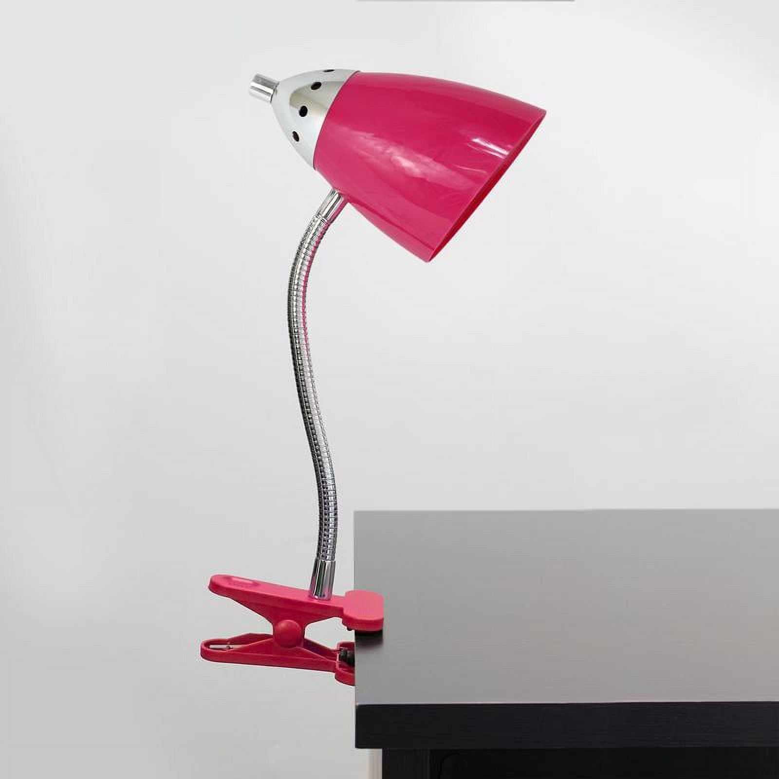 Pink Flexible Gooseneck Clip Desk Lamp V619754