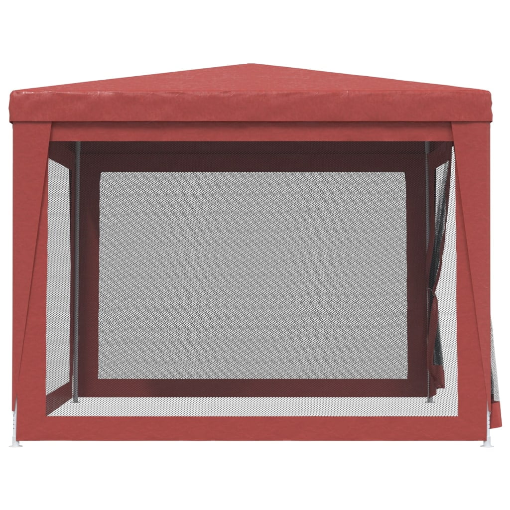 Red 9.8'x9.8' HDPE Party Tent with 4 Mesh Sidewalls X516035