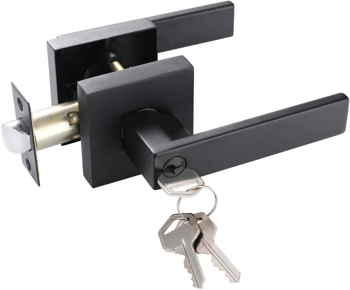 Matte Black Door Lever Handle Lock Z672