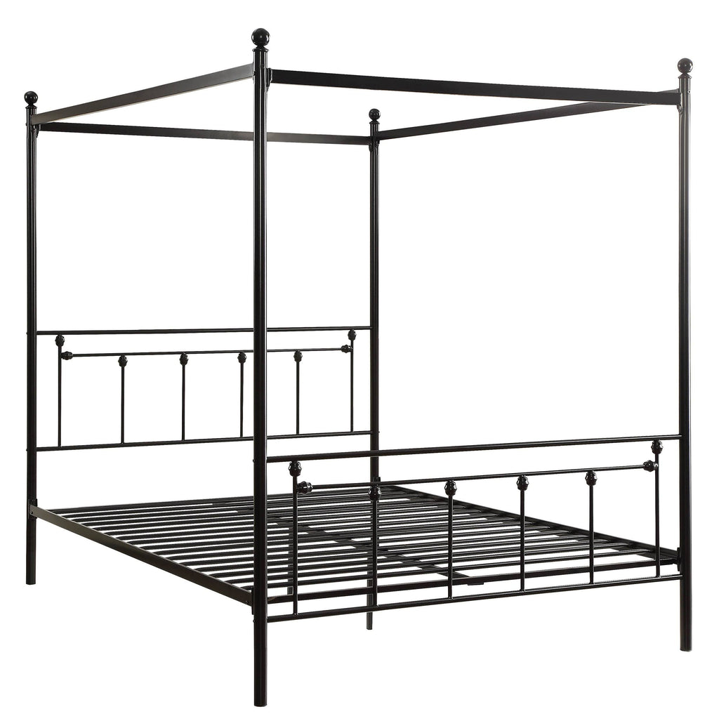 Black Metal Canopy Queen Bed E574