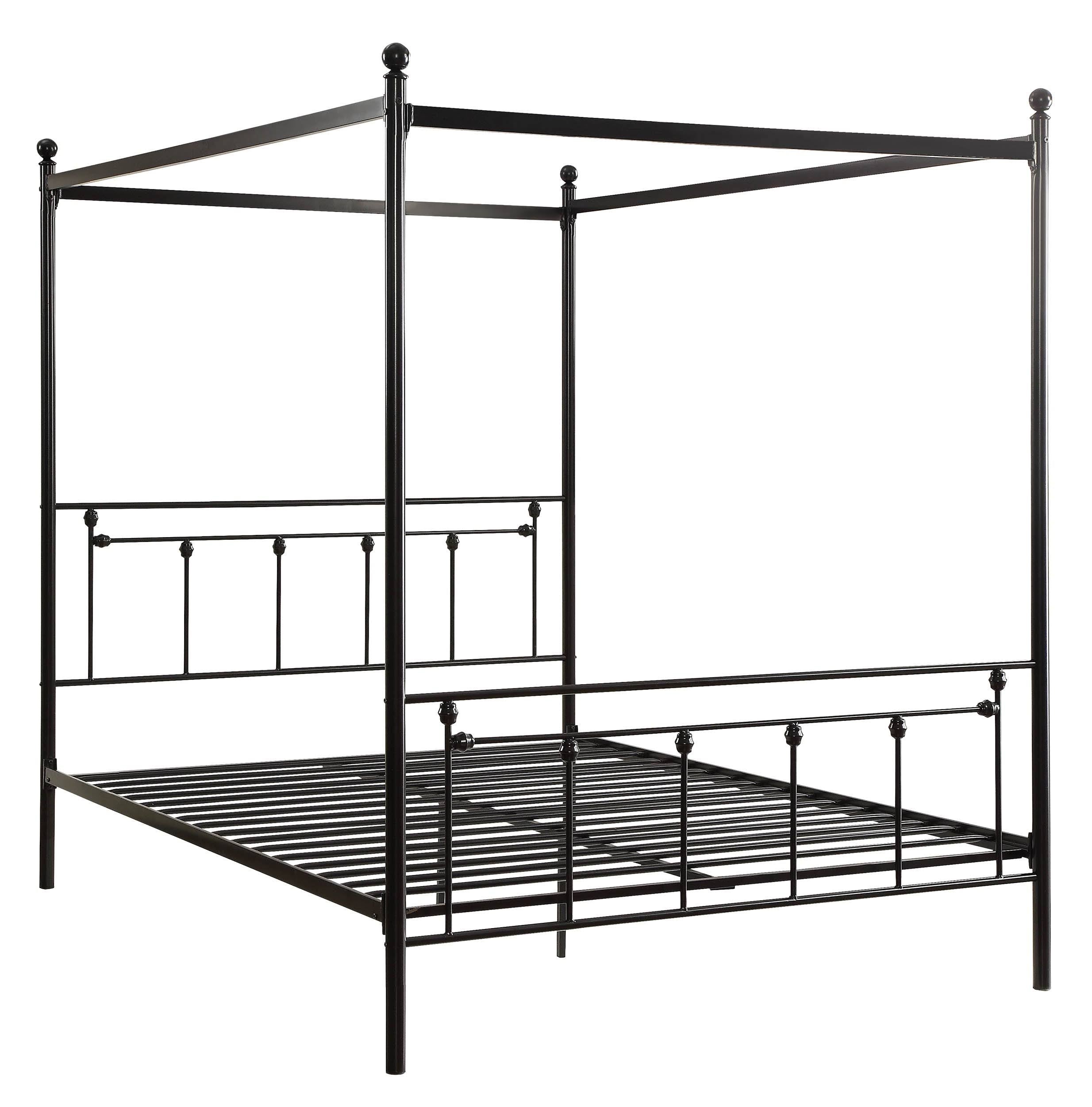 Black Metal Canopy Queen Bed E574