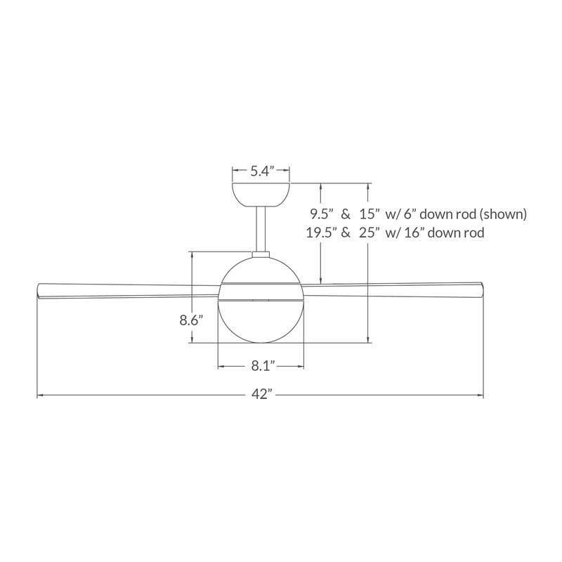 Gloss White Ball Ceiling Fan F6033