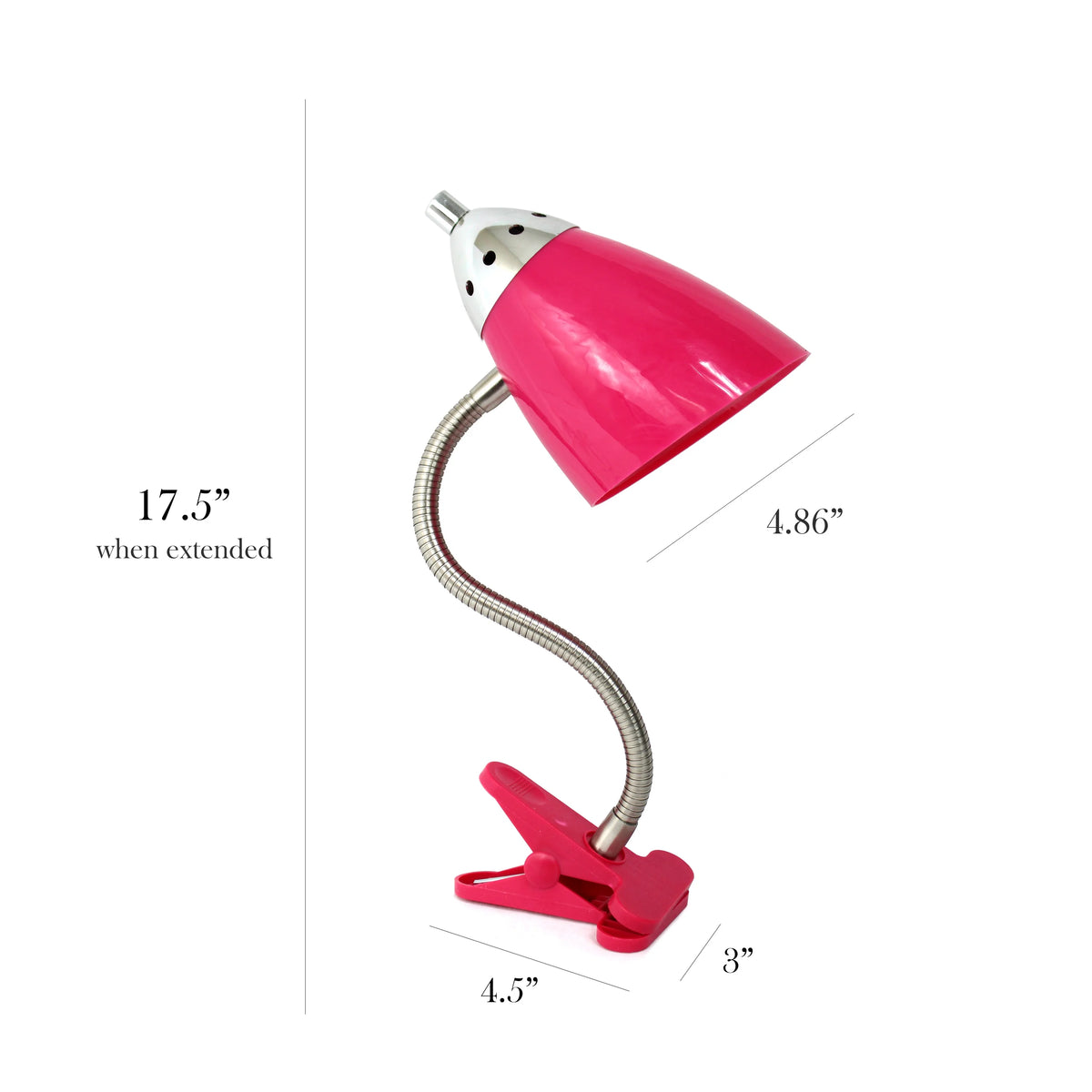 Pink Flexible Gooseneck Clip Desk Lamp V619754