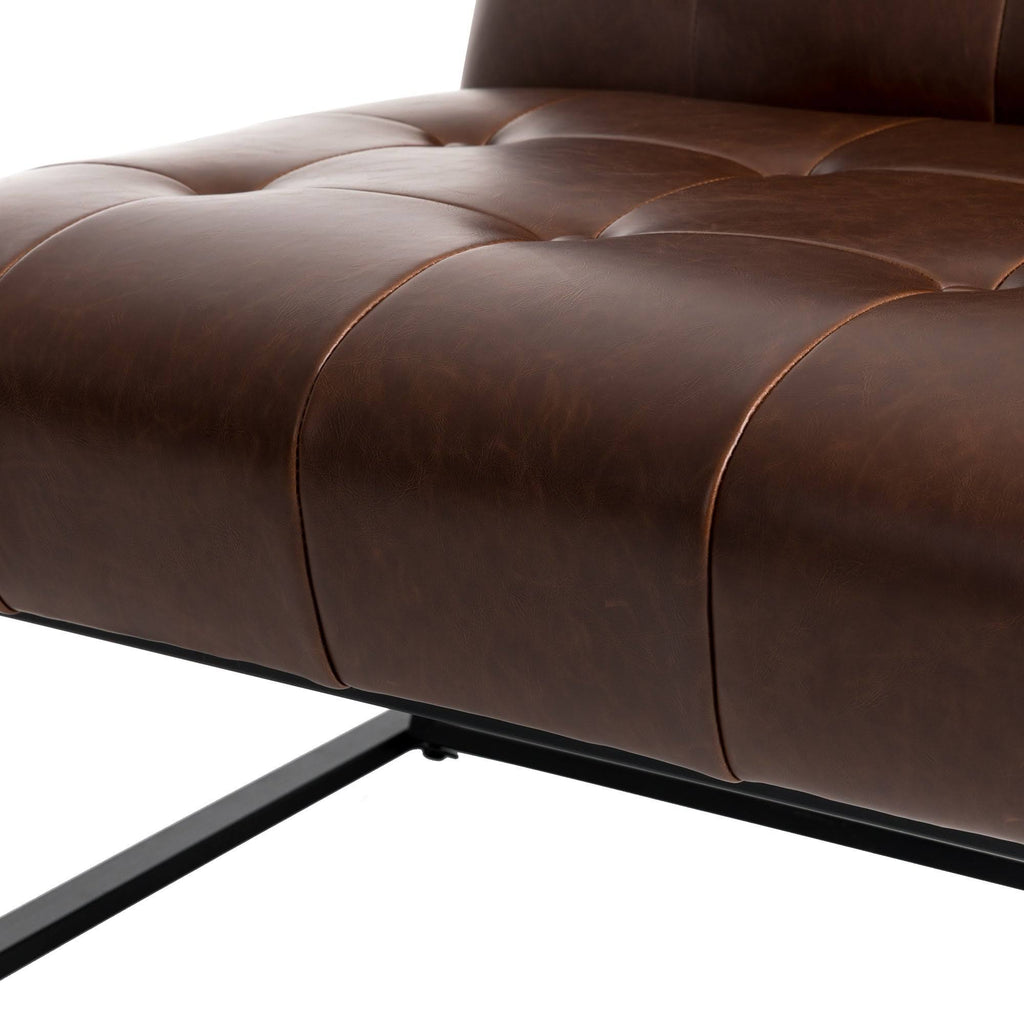 Black PU Leather Tufted Accent Chair R683