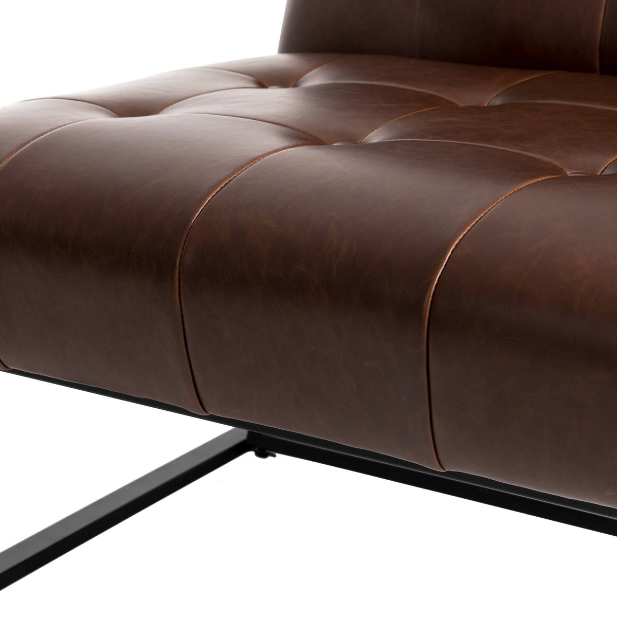 Black PU Leather Tufted Accent Chair R683