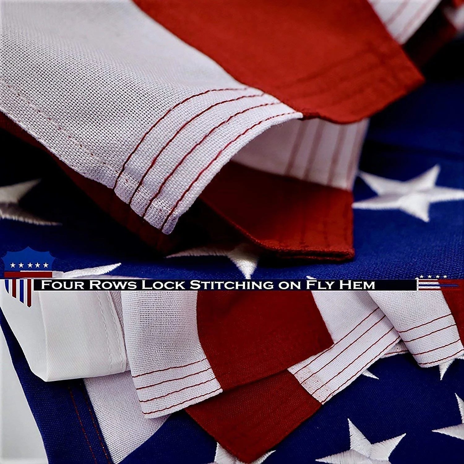 American Flag 4x6 Ft Heavy Duty Spun Polyester Embroidered Stars Sewn Stripes Brass Grommets Q476515