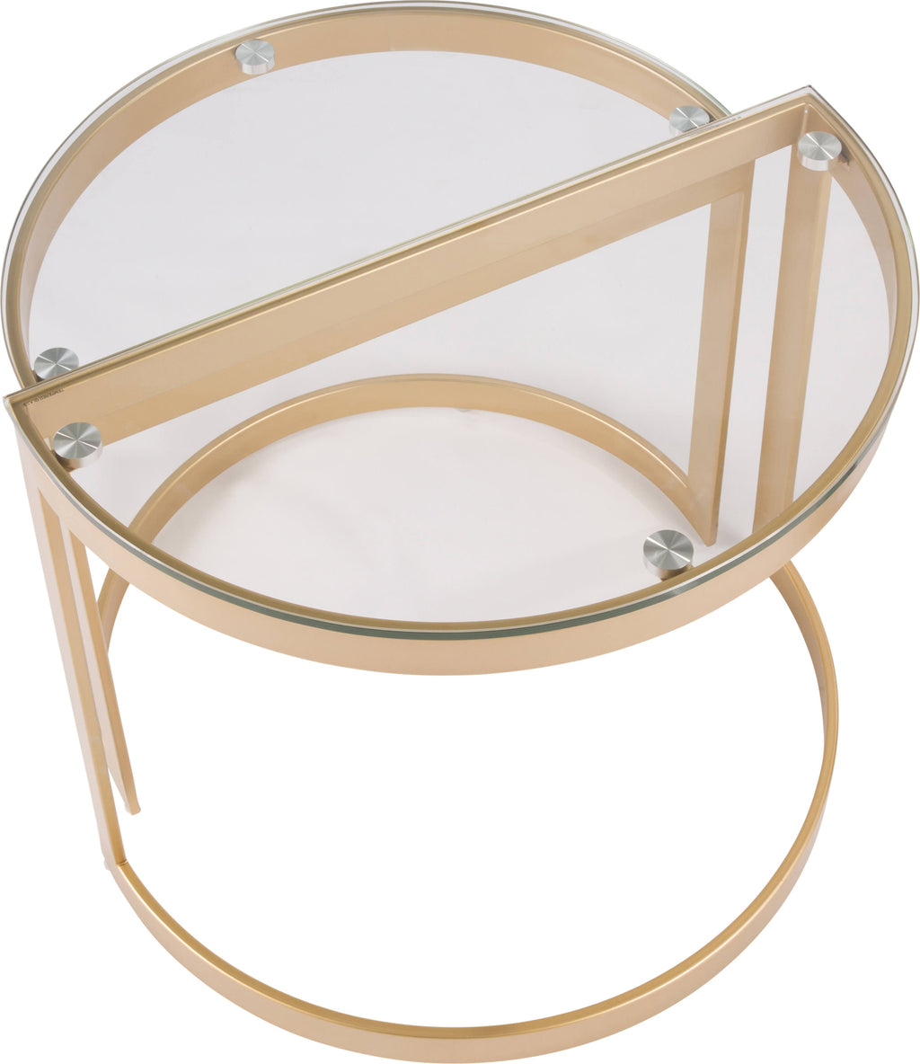 Nesting Tables Gold Clear Glass Top Set of 2 F798144