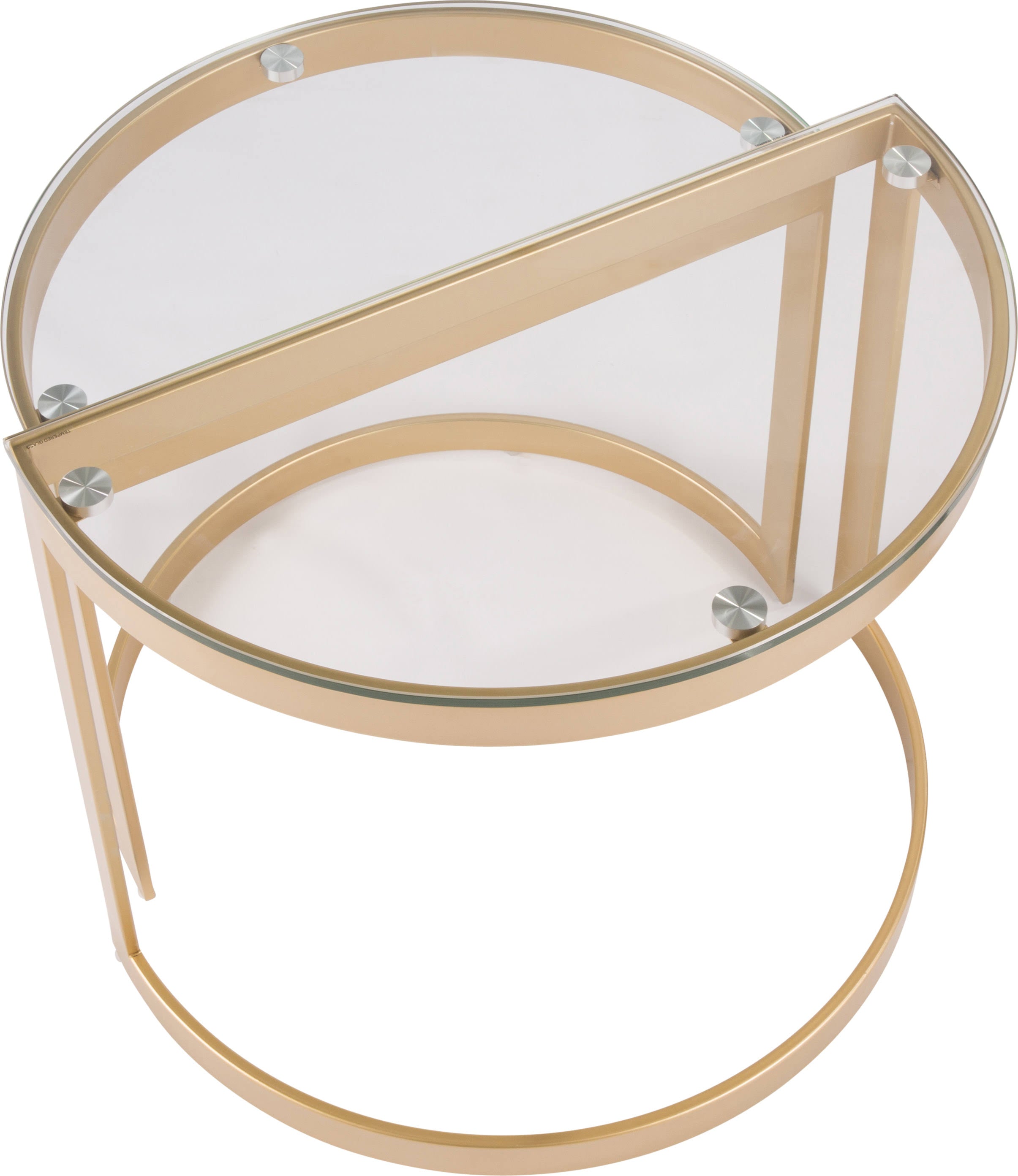 Nesting Tables Gold Clear Glass Top Set of 2 F798144