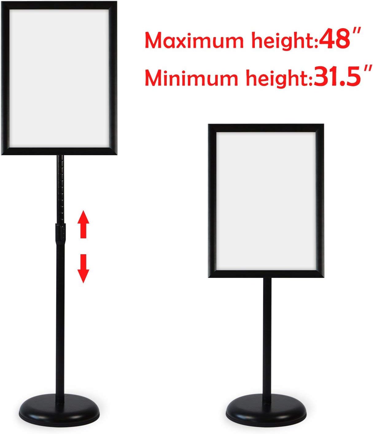 Black Pack of 2 Aluminum Floor Standing Sign Holder D287