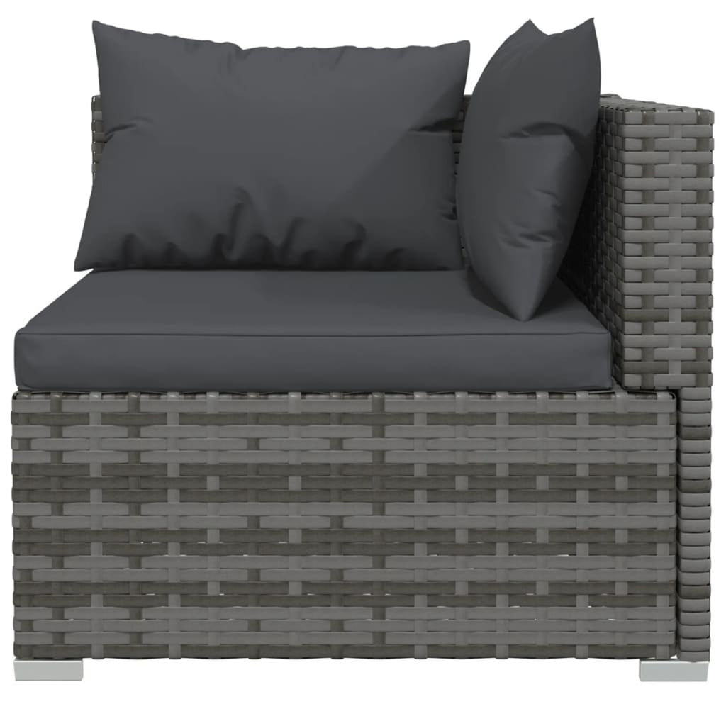 6 Piece Gray Poly Rattan Outdoor Sectional Sofa Set U86883