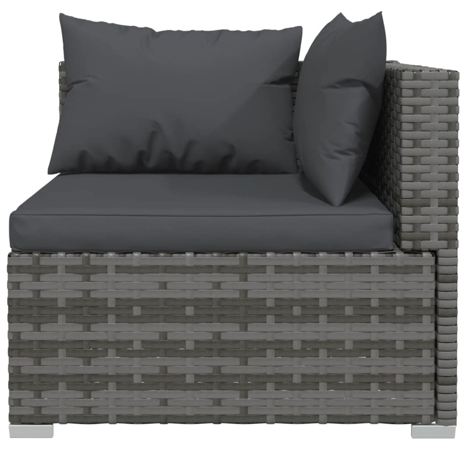 6 Piece Gray Poly Rattan Outdoor Sectional Sofa Set U86883