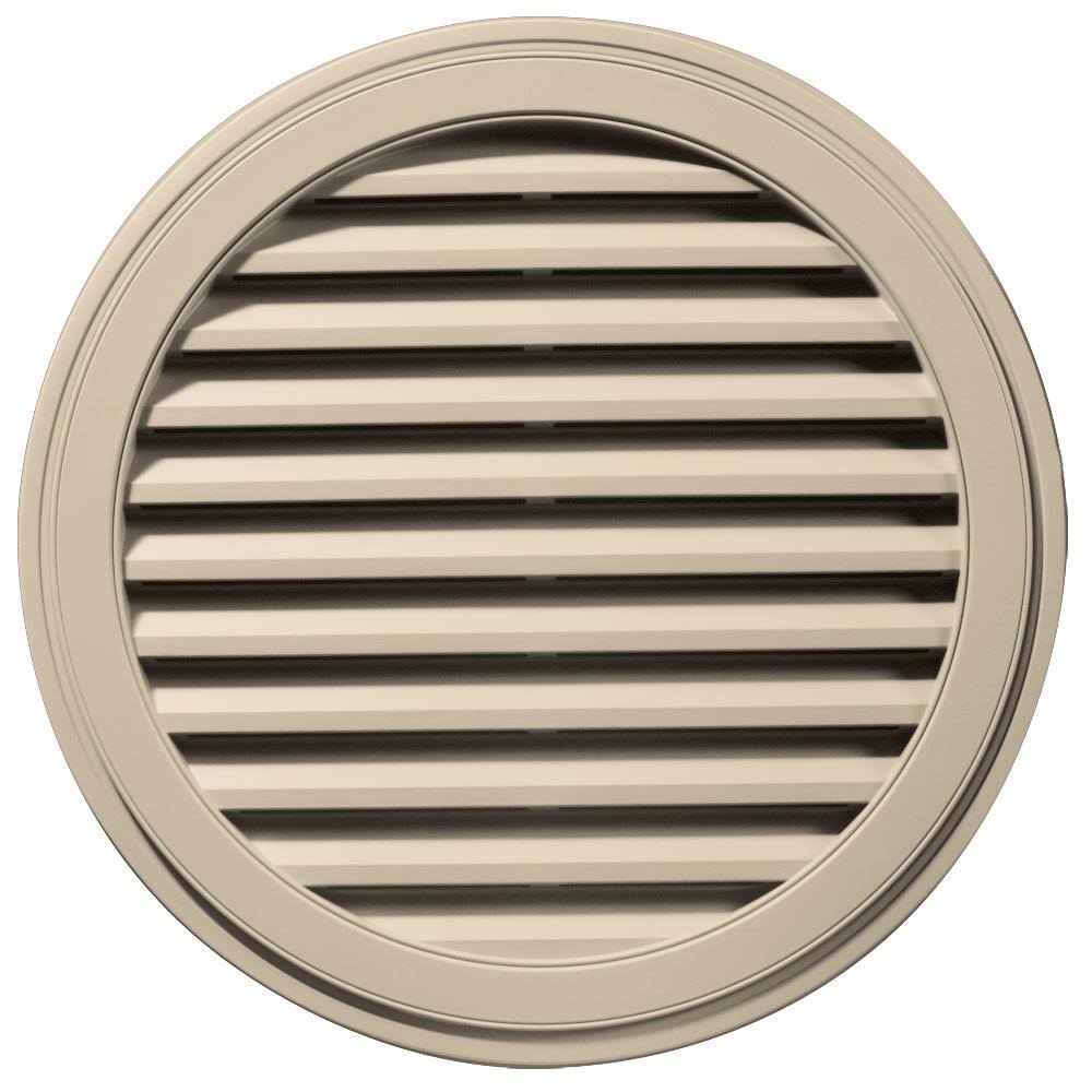 36x22W x 36x22H Round Gable Vent Louver, Almond Z359042