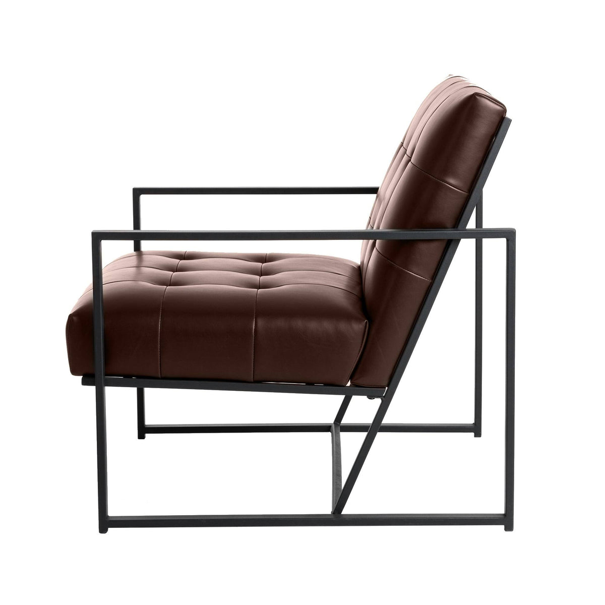 Black PU Leather Tufted Accent Chair R683