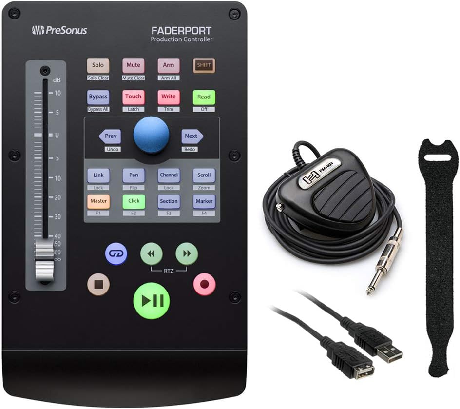 Single-Fader USB Control Surface with Footswitch, Fastener Straps & USB Extension Cable Bundle N282