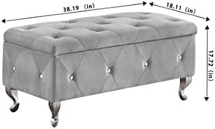 Velvet Flip Top Bench with Safety Hinge C3715