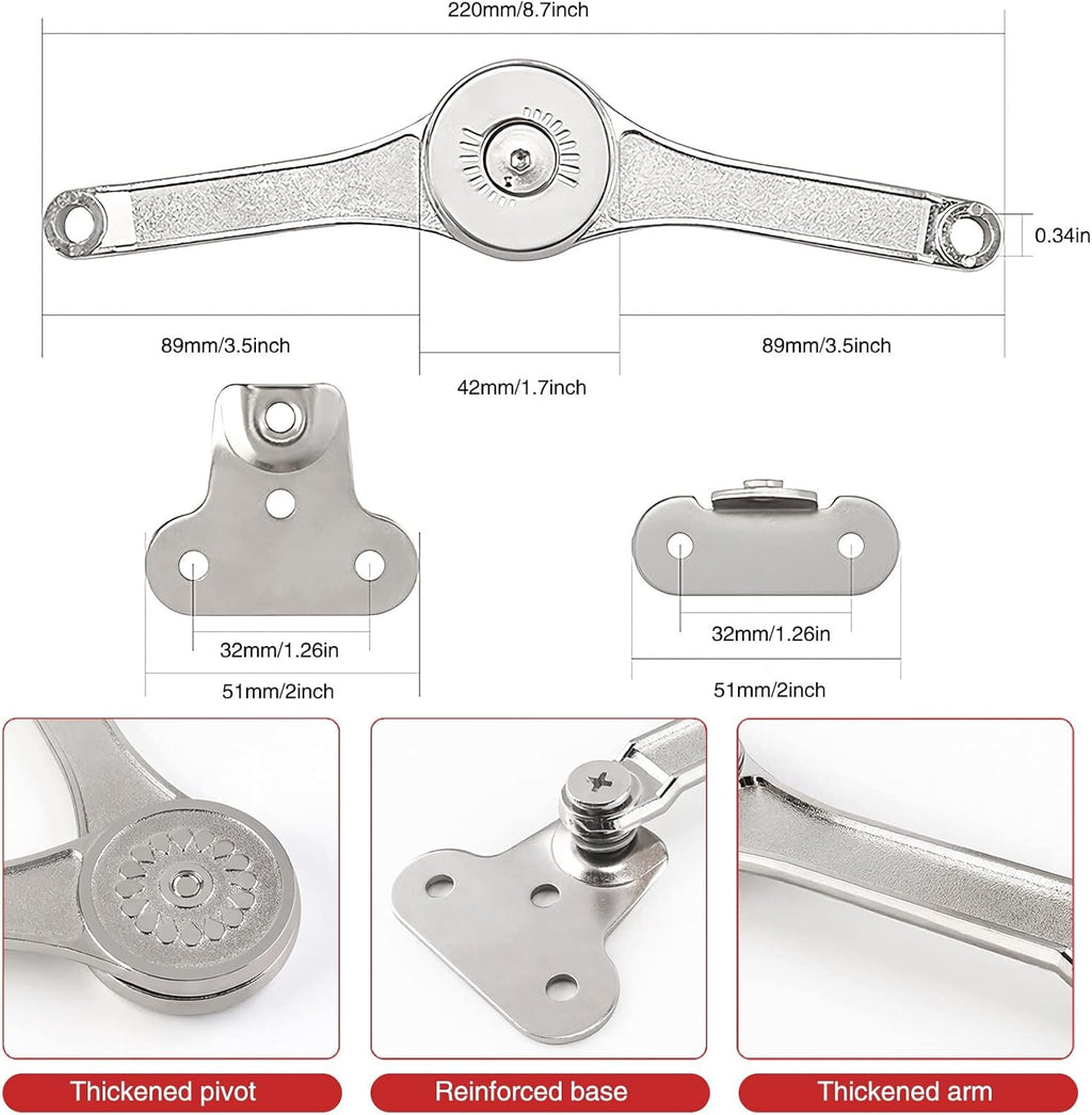 2 Pcs Soft Close Lid Support Hinges with Screwdriver O628