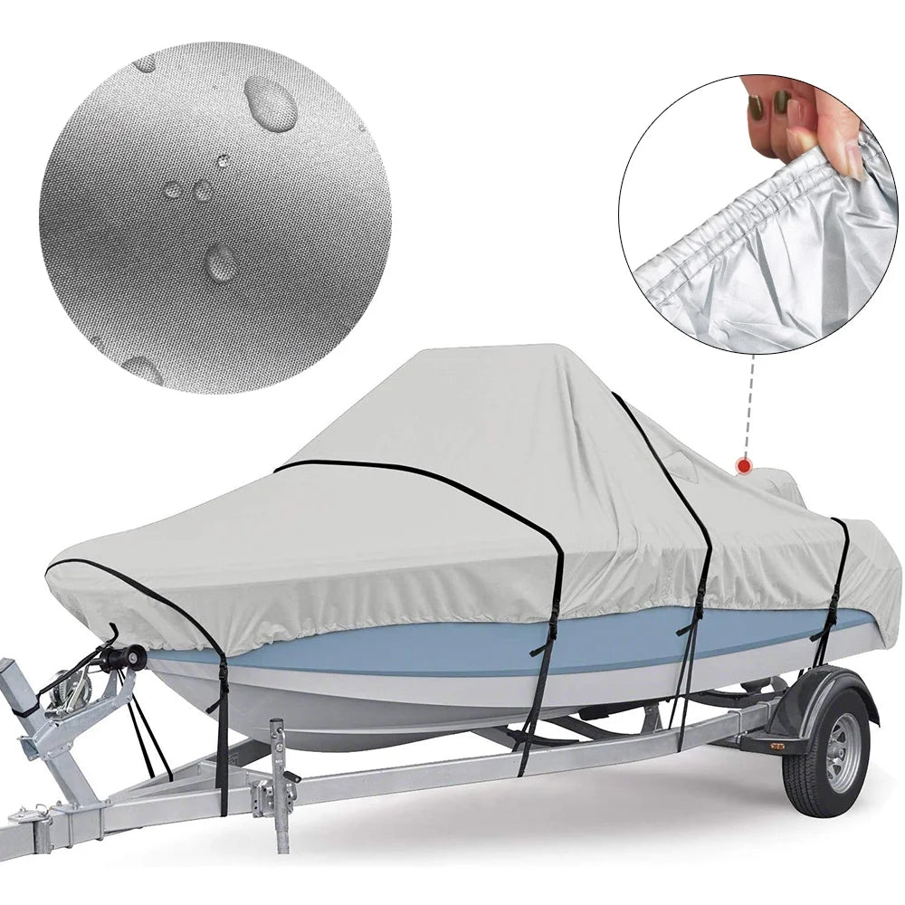 Waterproof Heavy Duty Silver Reflective 300D Oxford Fabric Boat Cover Q96766