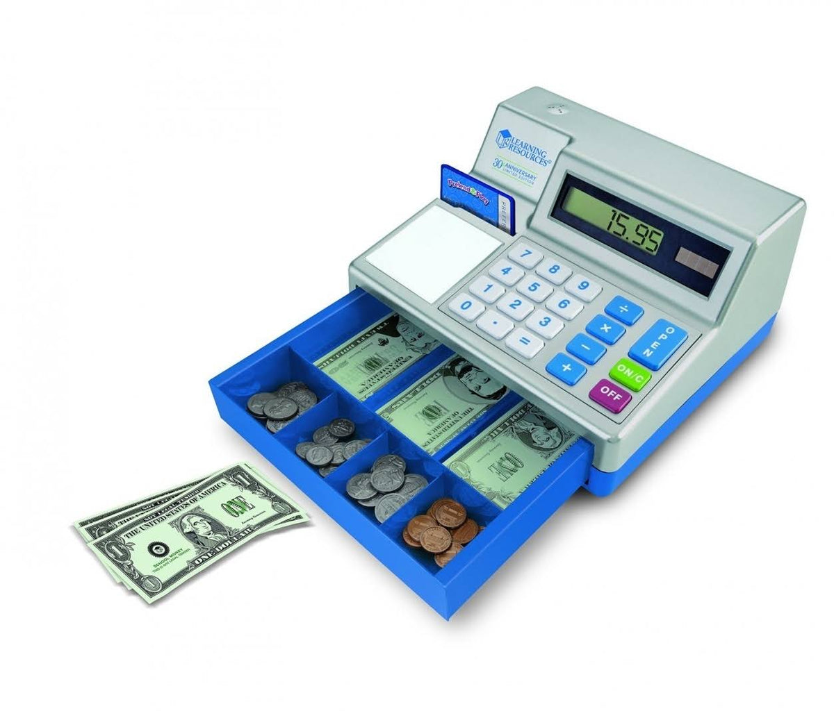 Pretend Calculator Cash Register with Euro Play Money G6508