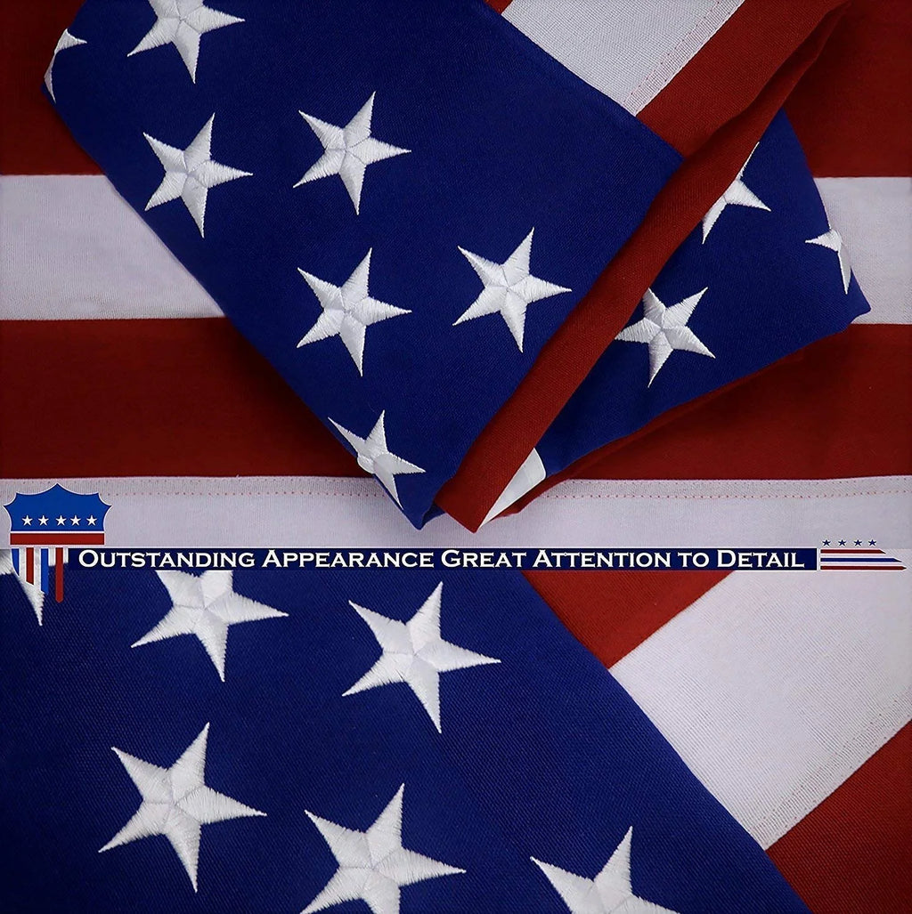 American Flag 4x6 Ft Heavy Duty Spun Polyester Embroidered Stars Sewn Stripes Brass Grommets Q476515