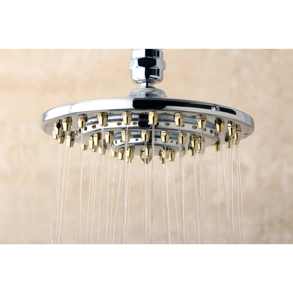 Chrome & Polished Brass Three-Tier Shower Head E593