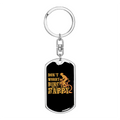 Stainless Steel or 18k Gold Swivel Dog Tag Keychain M746395