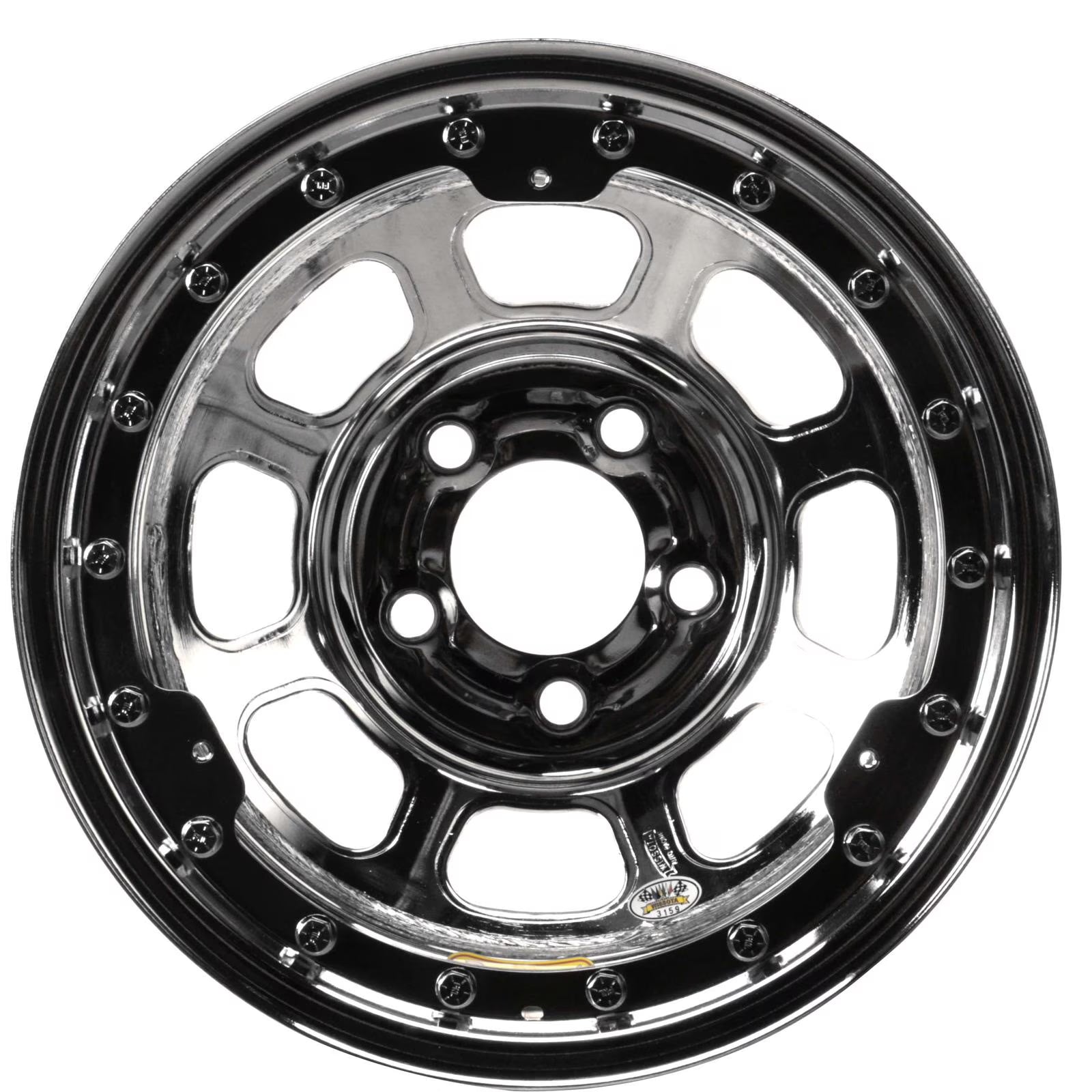 15x8 5 on 4.75 Black D-Hole Beadlock P521788