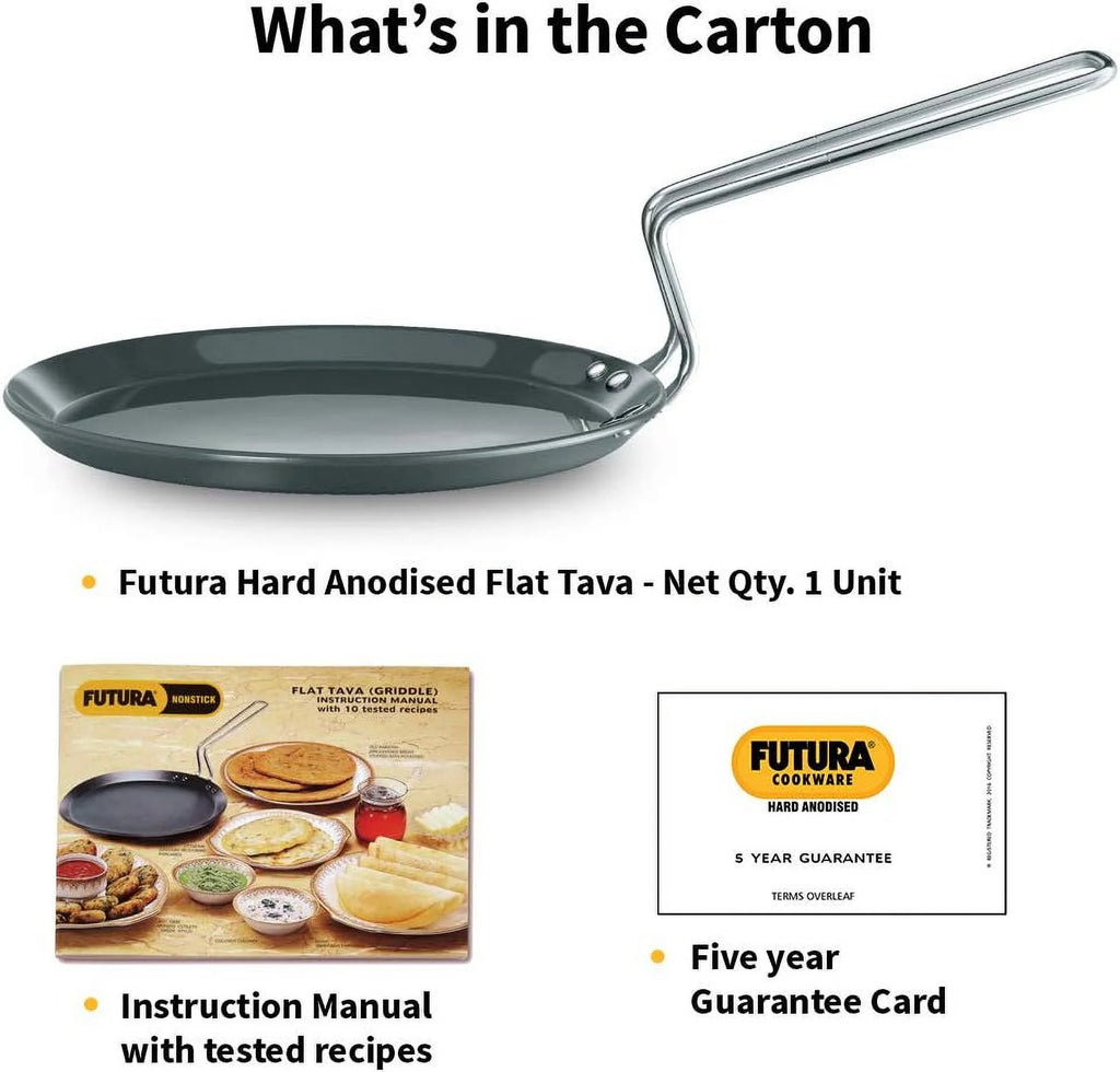 8-Inch Hard Anodised Flat Tava Griddle H70586