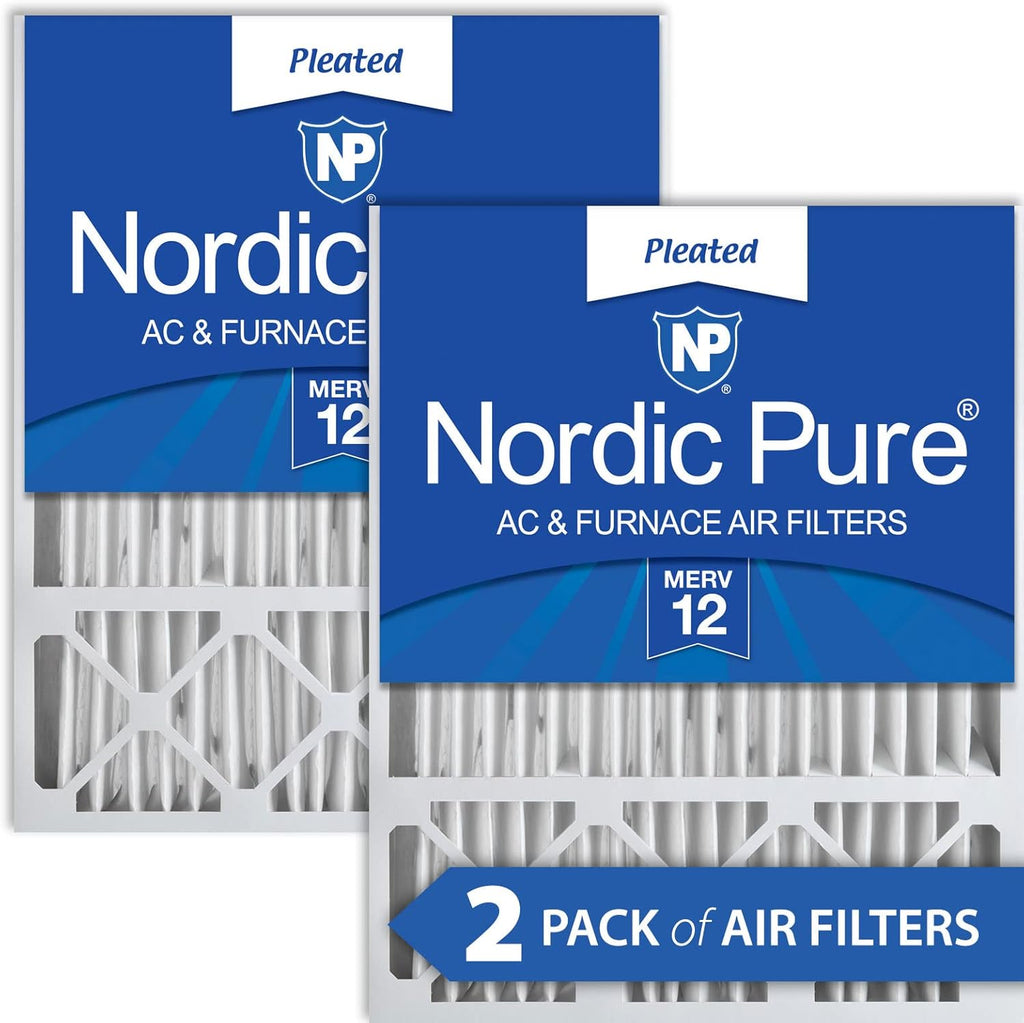 20x25x5 MERV 12 Pleated AC Furnace Air Filters 2 Pack Q74575