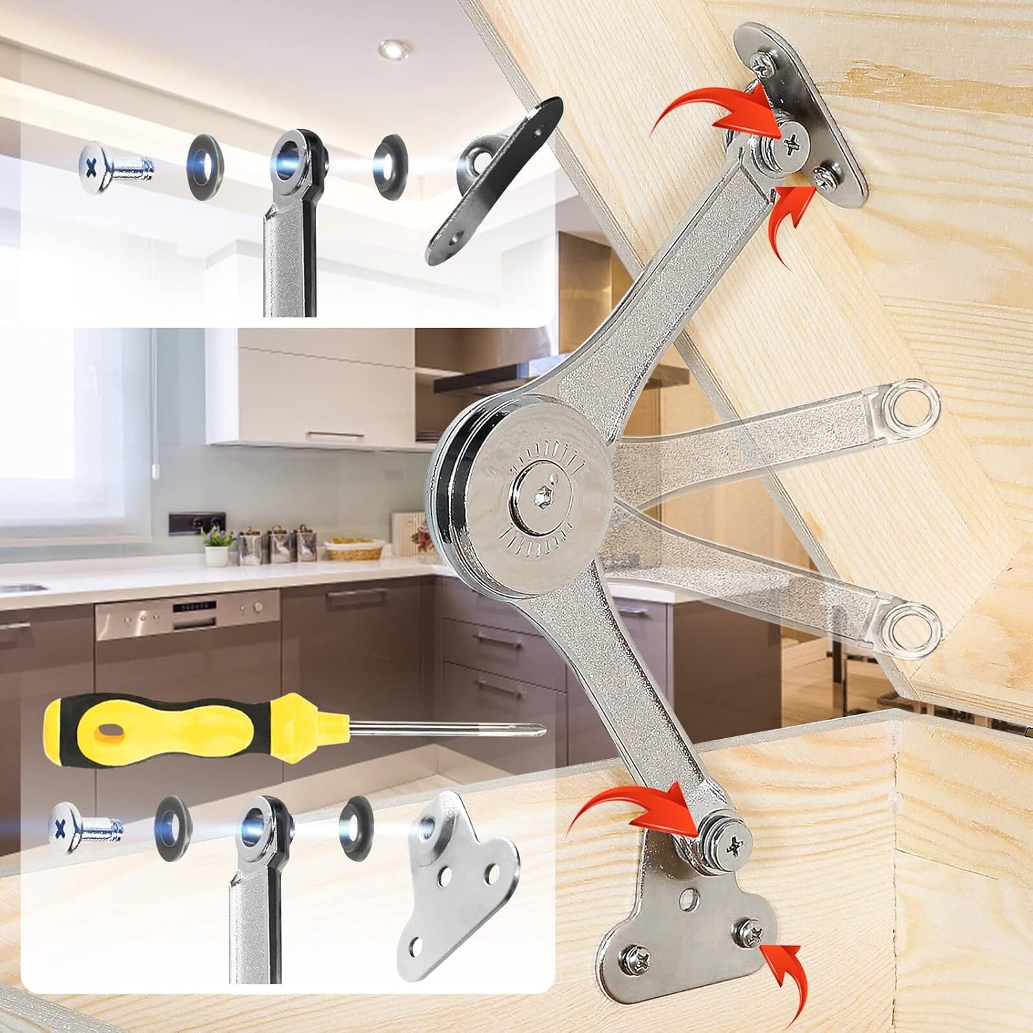 2 Pcs Soft Close Lid Support Hinges with Screwdriver O628