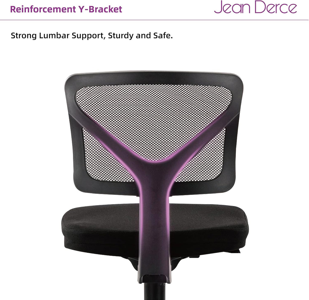 Black Armless Mesh Office Desk Chair with Swivel Casters Y44267